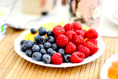 Raspberries & Blueberries photo