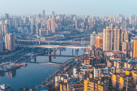 Urban metropolis Cityscape in Chongqing, China photo