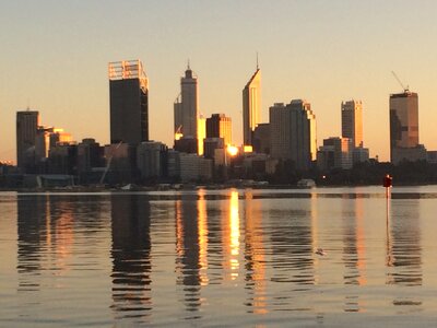 Skyline cityscape river