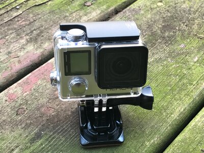 Action camera in waterproof box photo