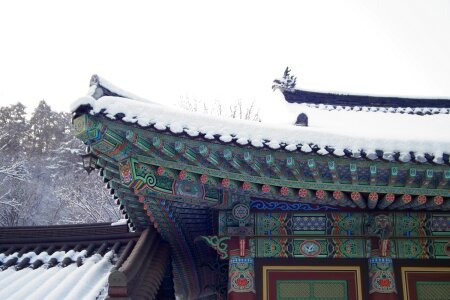 Temple in snow photo