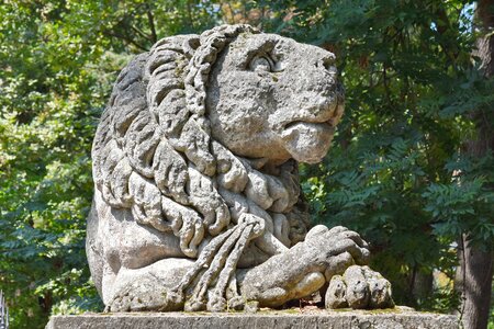 Carving lion megalith photo