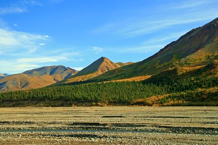 River bed mountain nature photo