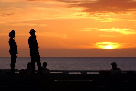 Watching ocean evening photo