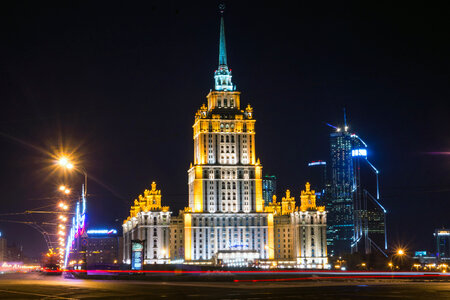 Hotel of Moscow at Night in Russia