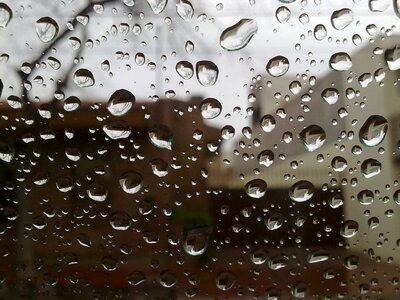 Glass window drops of rain photo