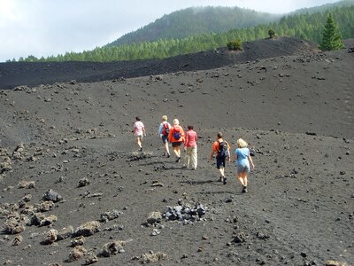 Canary islands migratory path lava rock photo