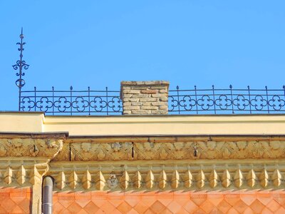 Brick cast iron chimney photo