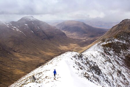 Hiker hiking mountain climbing photo