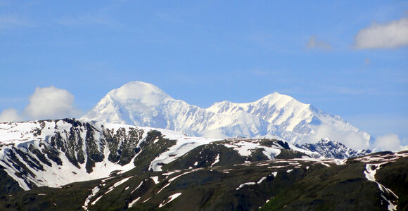View of the Peaks of Denali, Alaska photo