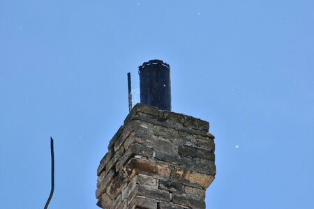 Blue Sky bricks chimney photo