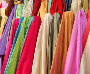 Fabrics silky colors