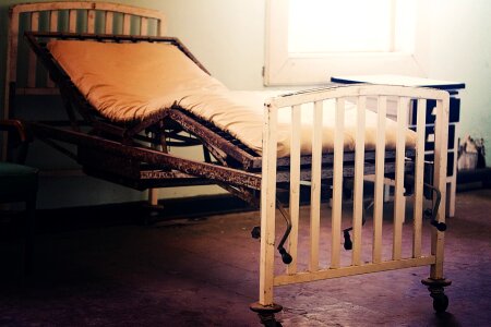 Abandoned hospital bed hospital photo