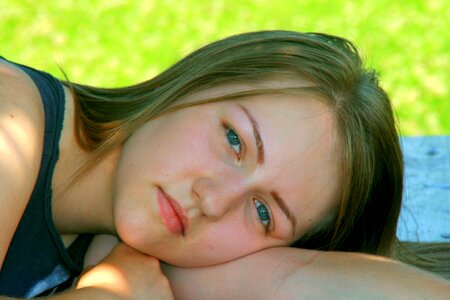 Portrait blond hair beauty