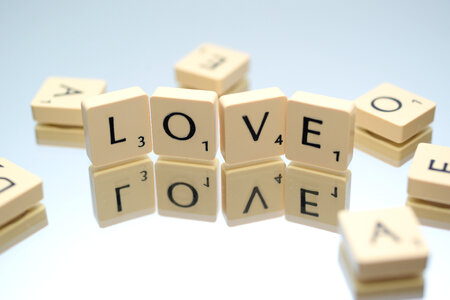 Scrabble Letters spelling love photo