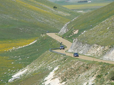 Alpine road The Altopiano del Grappa is the start of Italian Alps photo