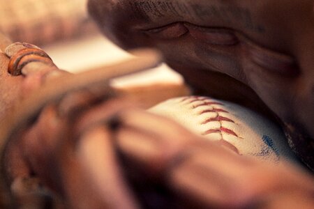 Baseball mitt leather sports photo