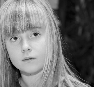 Black and white recording view eyes