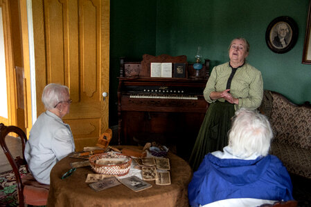 Storytelling in the room at Old World Wisconsin photo