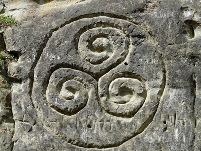 Stone relief characters photo