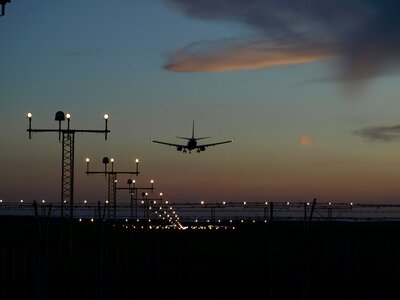 Sunset light airliner photo
