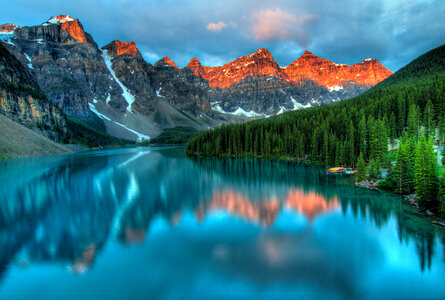 Very majestic and beautiful landscape with mountains in Banff National Park, Alberta, Canada photo