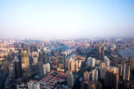 Overlook of Shanghai Cityscape in China photo