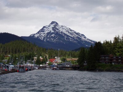 Mount McGinnis seen rising above Juneau Alaska
