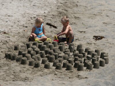 Playing shore brown sand