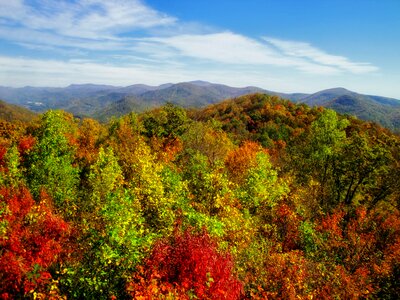 Fall mountains sky photo