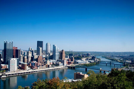 River landscape and Cityscape in Pittsburgh, Pennsylvania photo