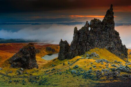 Isle of skye old man of storr clouds