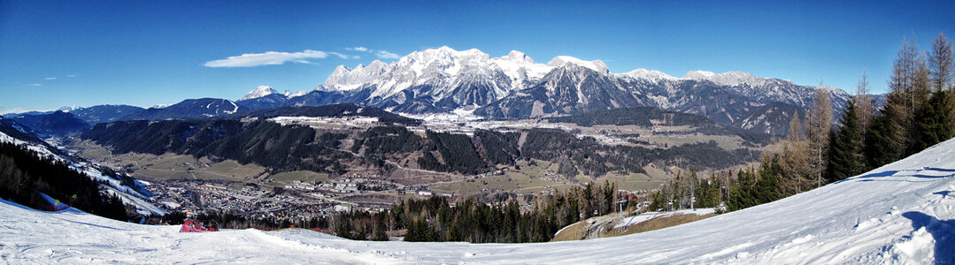Winter panorama of Schladming, Austria photo