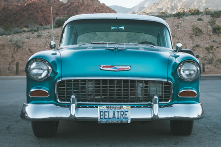 Front View of a Vintage American Car photo