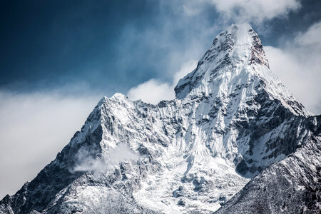 Everest Base Camp under snow in Nepal photo