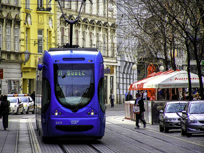 Croatian Tram in Zagreb, Croatia photo