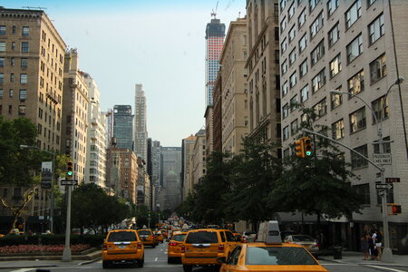 Yellow taxis at the street in New York
