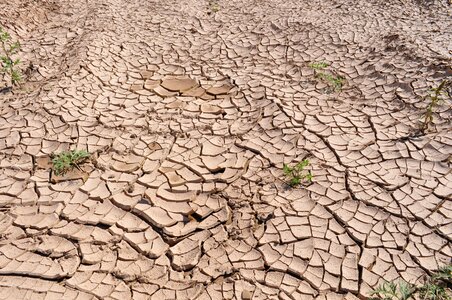 Parched land dry riverbed global warming photo