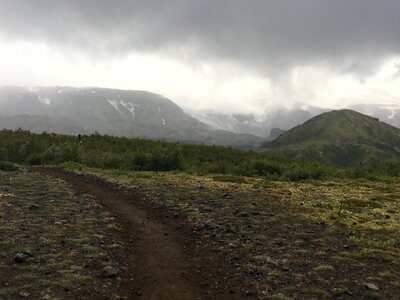 Mountain trail in Skaftafell National Park of Iceland photo