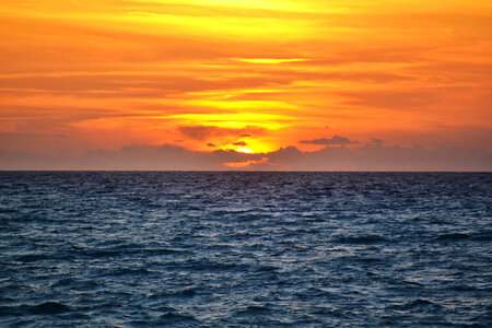 Sunset Colors by the Sea with Blue and orange details photo