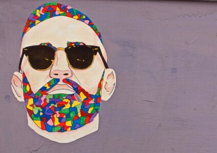 Colorful Street Art Man Sunglasses photo