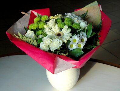 Bouquet flowers white green