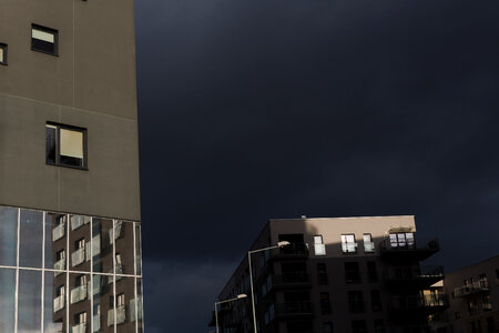 Grey Buildings Just Before Storm photo