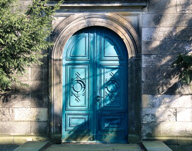 Blue wood portal