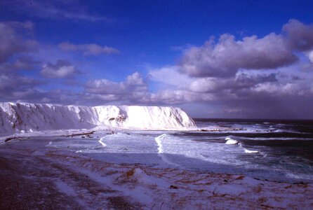 Cold glacier ocean