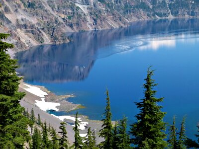 Volcano water scenery photo