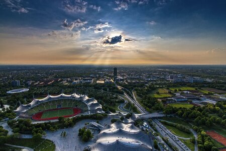 Cityscape View and sky of Munich, Germany photo