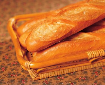 Various breads in basket photo