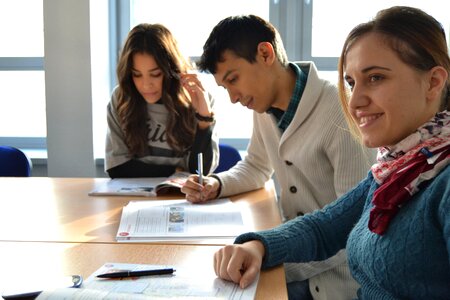 Students multicultural language school