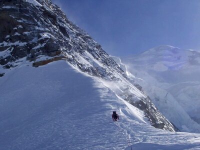 Climber climbing cold photo